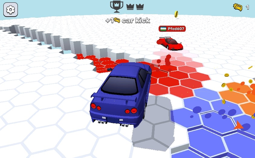 The first crash before entering the game is usually quite strong, be careful when driving in Survival game at geometryliteonline.com