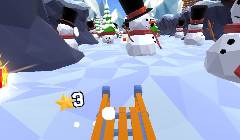 The yeti is also an obstacle in the Sled Rider game at geometryliteonline.com