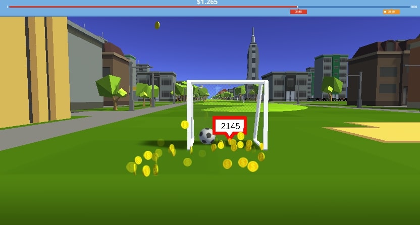 When the player kicks the ball into the net, the player's bonus will be doubled in Orbit Kick game on geometryliteonline.com